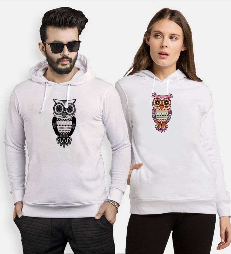 Tshirthane Owl Baykuş  Sevgili Kombinleri Kapüşonlu Kombini