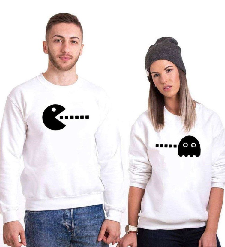 Tshirthane Pacman  Sevgili Kombinleri Sweatshirt Kombini