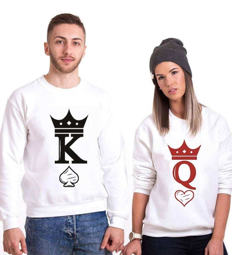 Tshirthane Kral Kız  Sevgili Kombinleri Sweatshirt Kombini