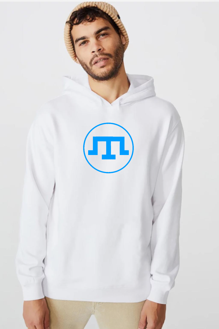 Kırım Tatar Tamga Beyaz Erkek 3ip Kapşonlu  Sweatshirt