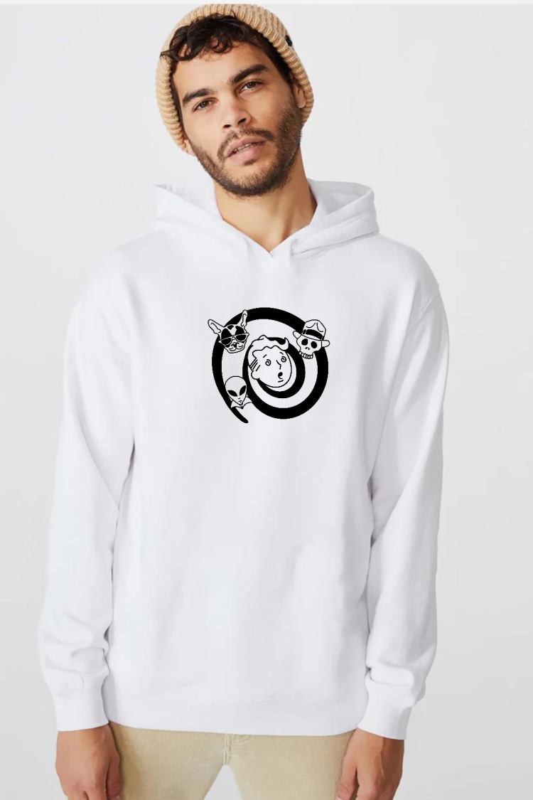 Fallout Wild Wasteland Beyaz Erkek 3ip Kapşonlu  Sweatshirt