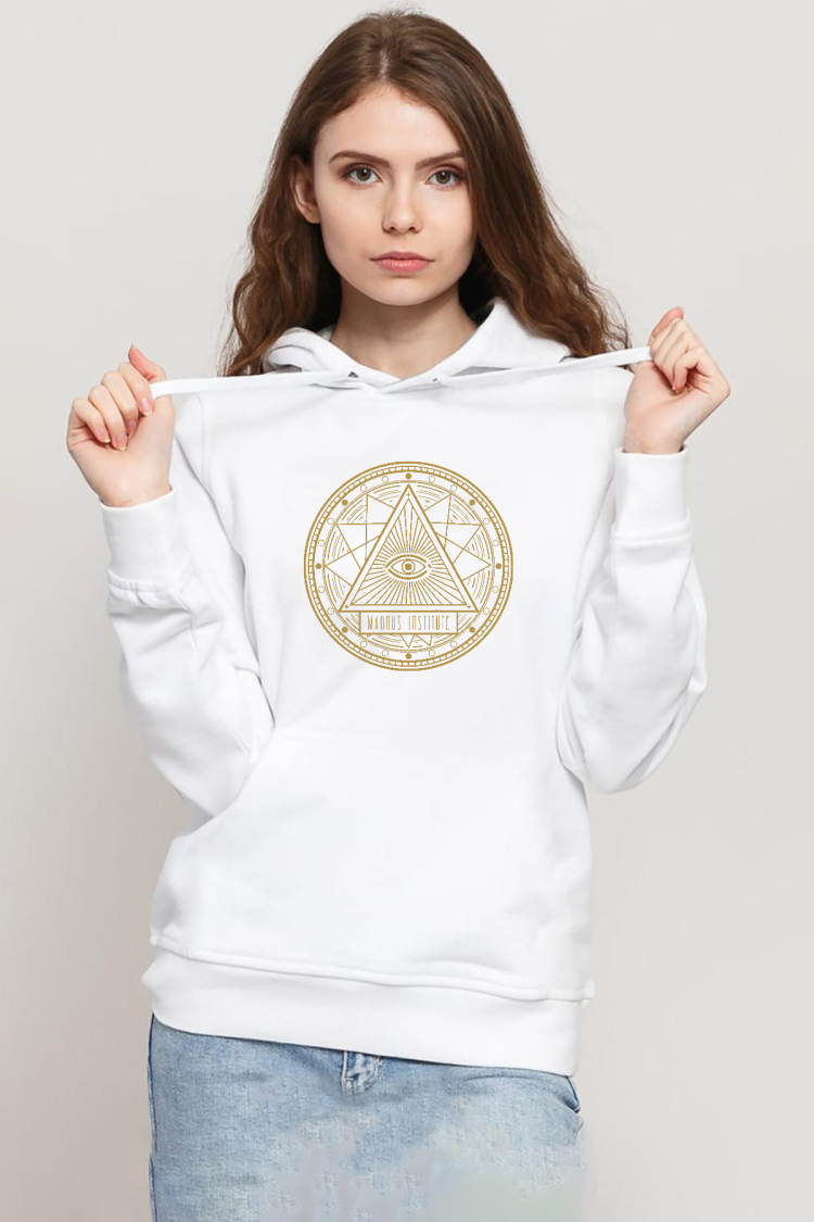 3 Body Problem Magnus Institute Beyaz Kadın 3ip Kapşonlu Sweatshirt