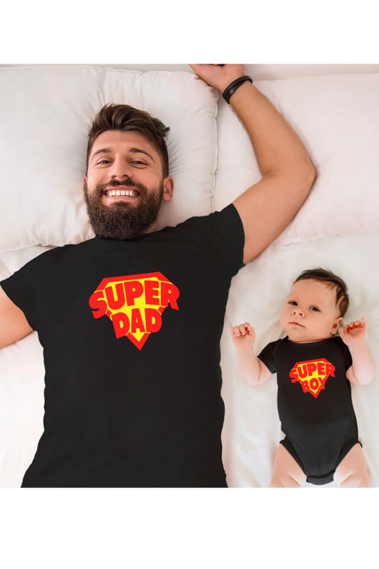 Super Dad Boy Baba Oğul Kız (TEK ÜRÜN FİYATIDIR KOMBİN YAPMAK İÇİN EN AZ 2 ADET SEPETE EKLEYİNİZ)