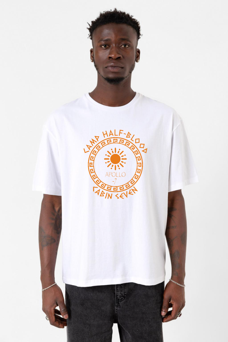 Camp Half Blood Apollo Beyaz Erkek Oversize Tshirt