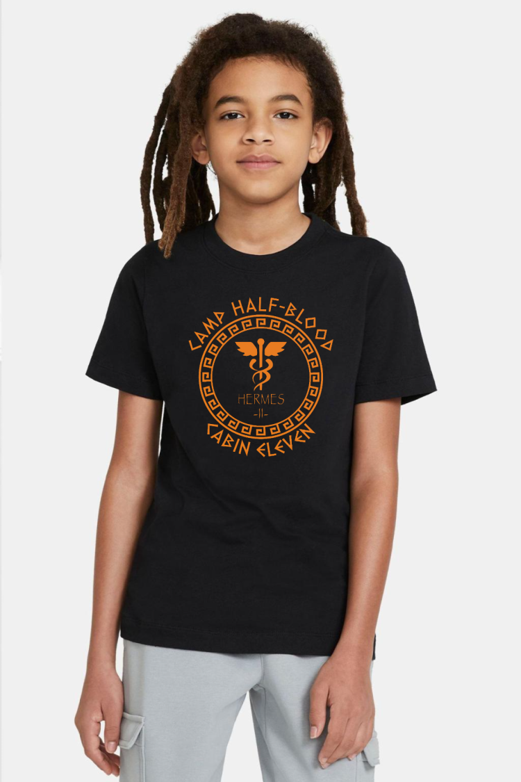 Camp Half Blood Hermes Siyah Çocuk Tshirt