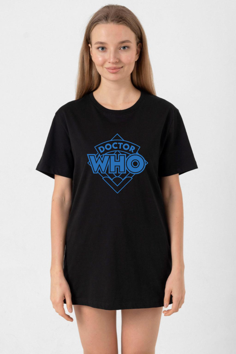 Doctor Who New Siyah Kadın Oversize Tshirt