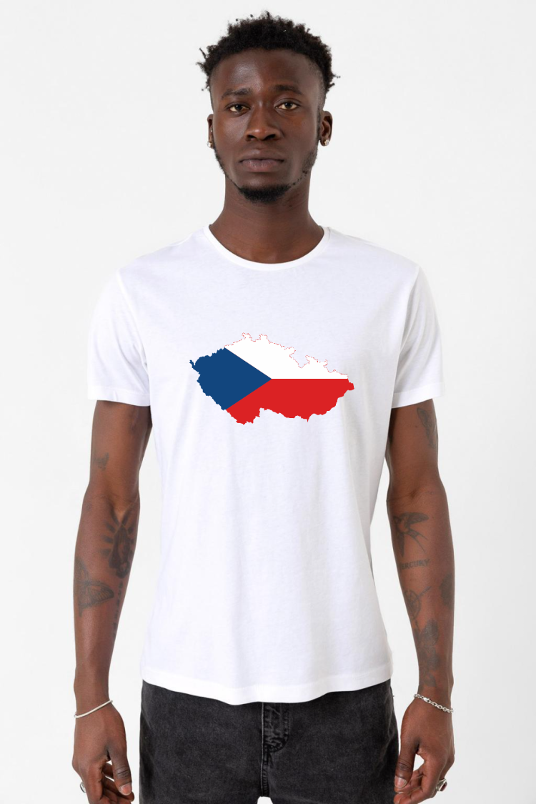 Euro 24 Czech Beyaz Erkek Bisikletyaka Tshirt