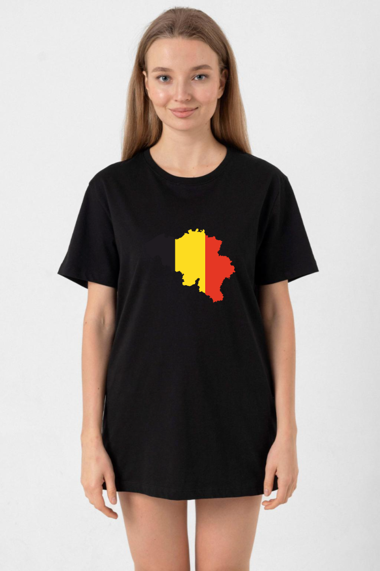 Euro 24 Belgium Siyah Kadın Oversize Tshirt