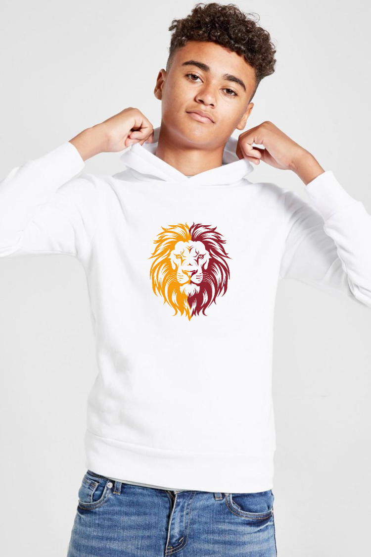 Sarı Kırmızı Leon Beyaz Çocuk 3ip Kapşonlu  Sweatshirt