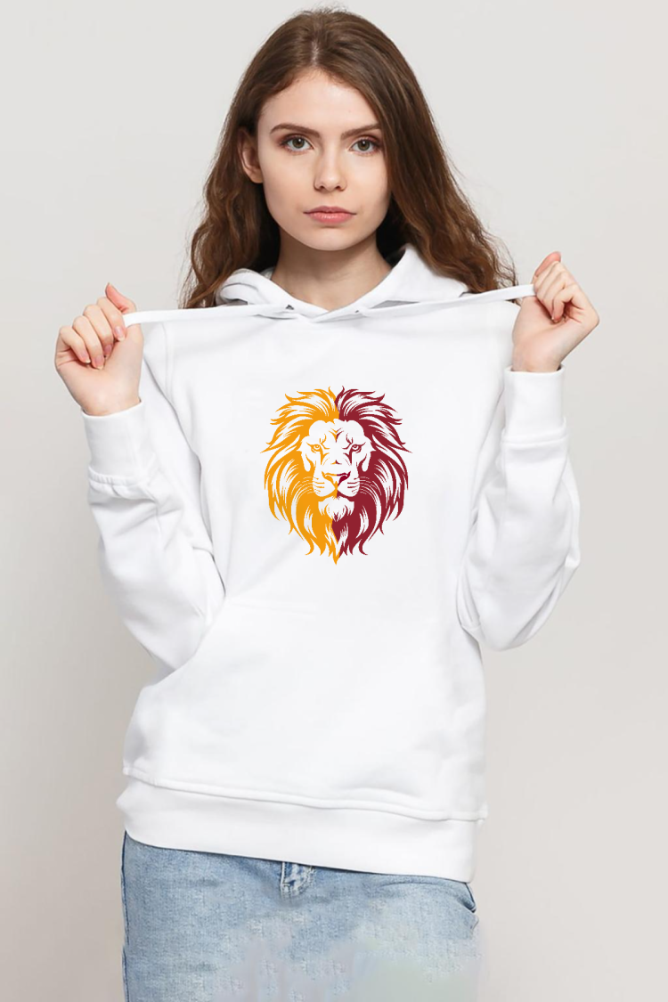 Sarı Kırmızı Leon Beyaz Kadın 3ip Kapşonlu Sweatshirt