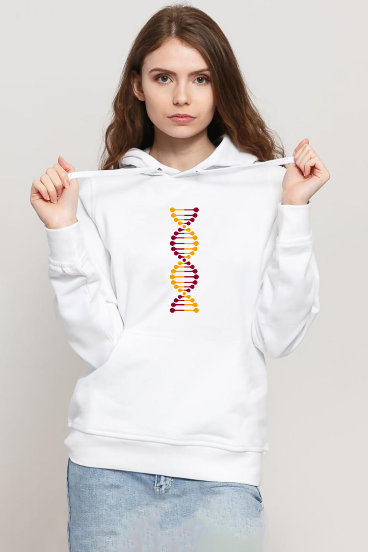 Sarı Kırmızı Dna Beyaz Kadın 3ip Kapşonlu Sweatshirt