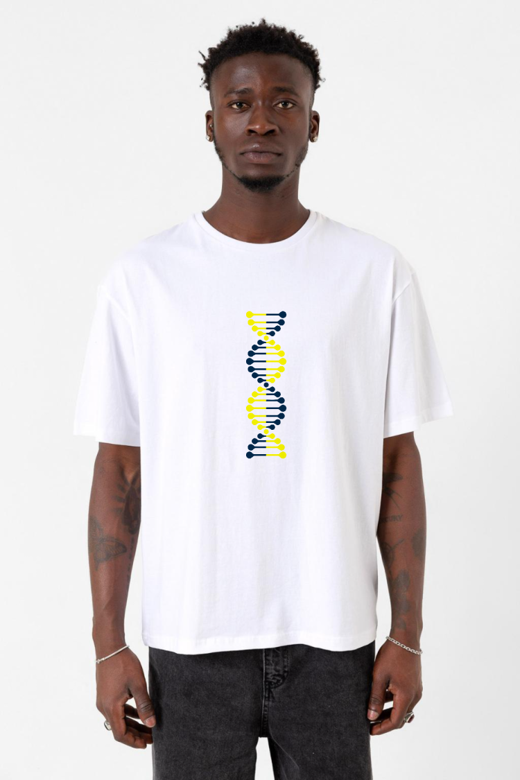 Sarı Lacivert Dna Beyaz Erkek Oversize Tshirt