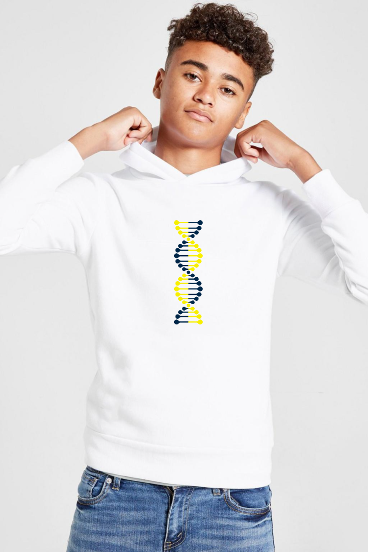 Sarı Lacivert Dna Beyaz Çocuk 3ip Kapşonlu  Sweatshirt