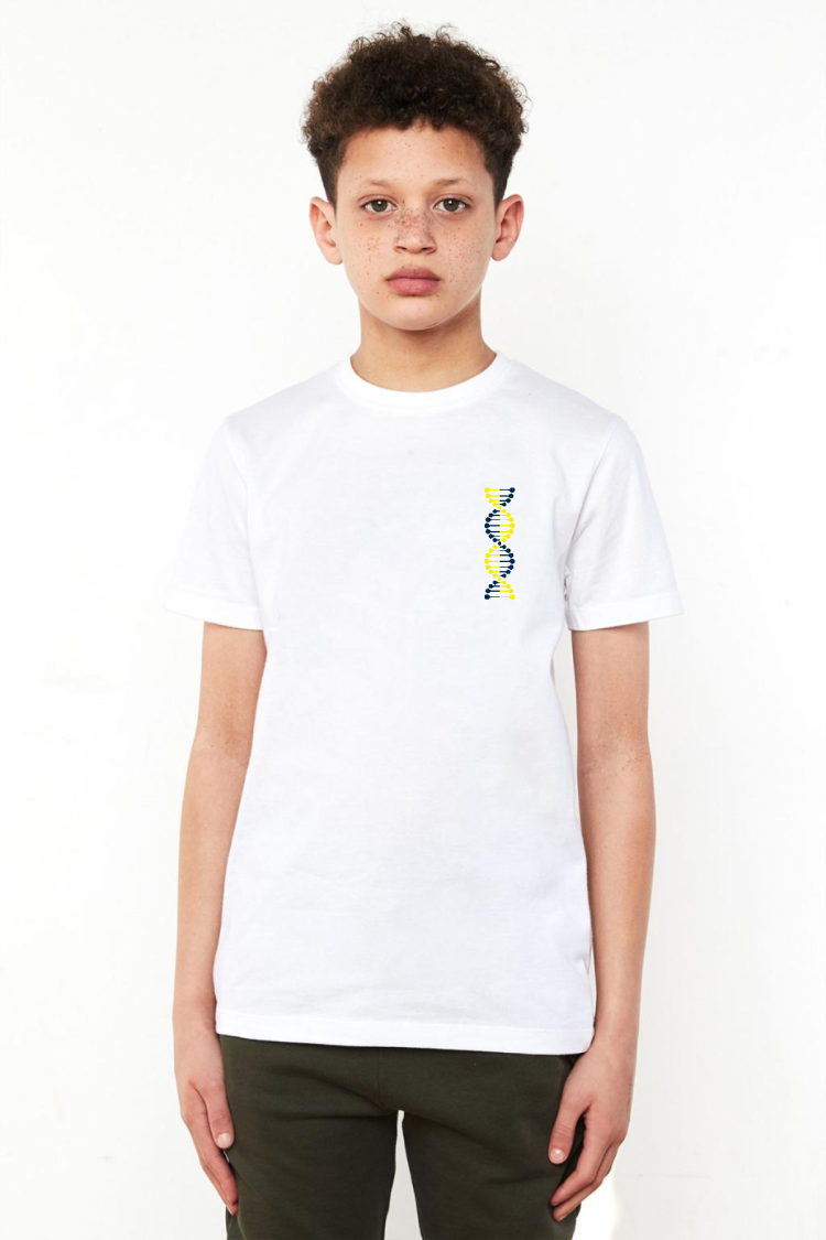 Sarı Lacivert Dna Beyaz Çocuk Bisikletyaka Tshirt