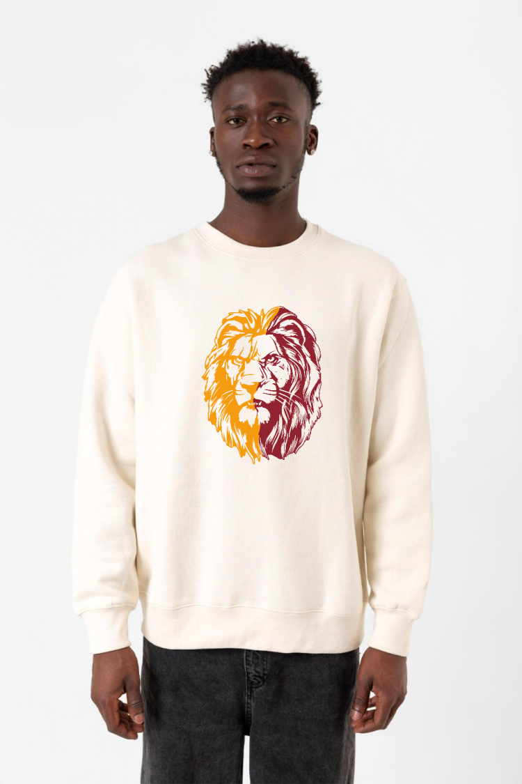 Sarı Kırmızı Aslan Ekru Erkek 2ip Sweatshirt