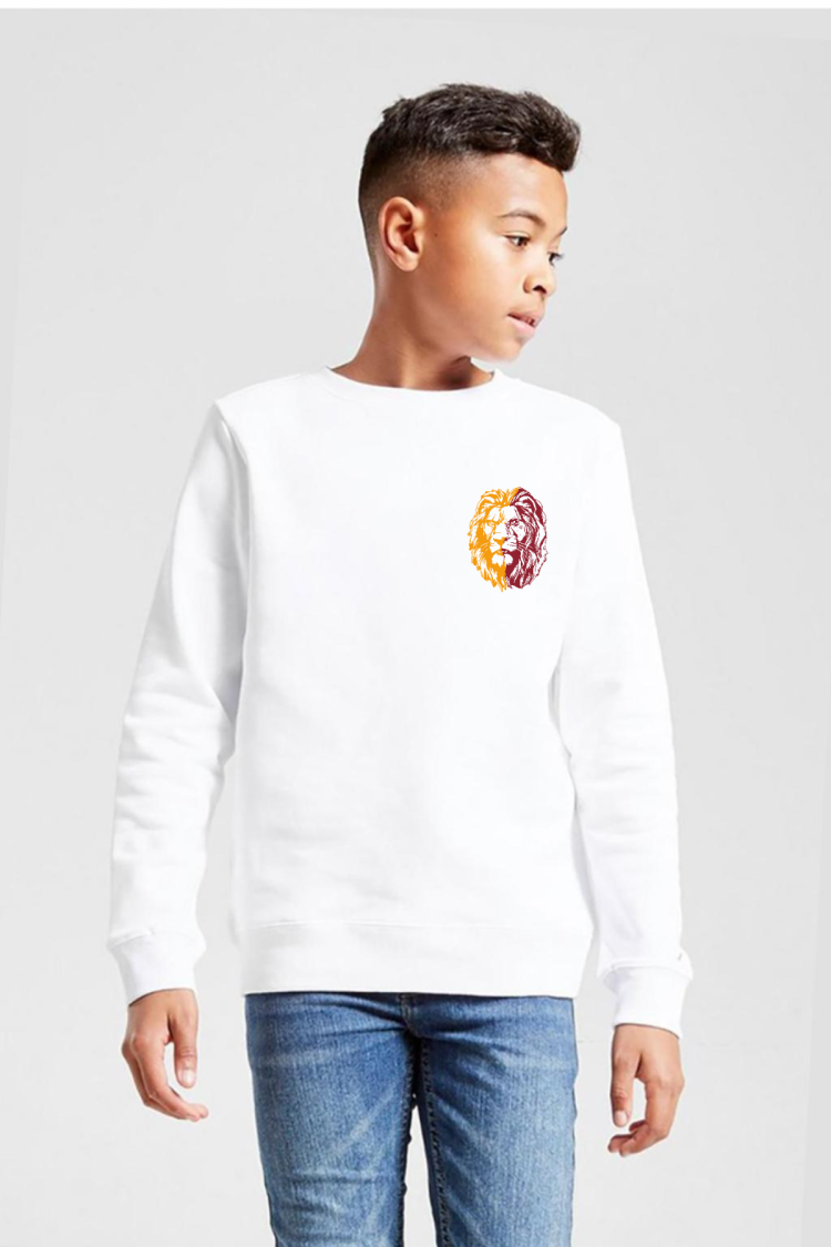 Sarı Kırmızı Aslan Beyaz Çocuk 2ip Sweatshirt