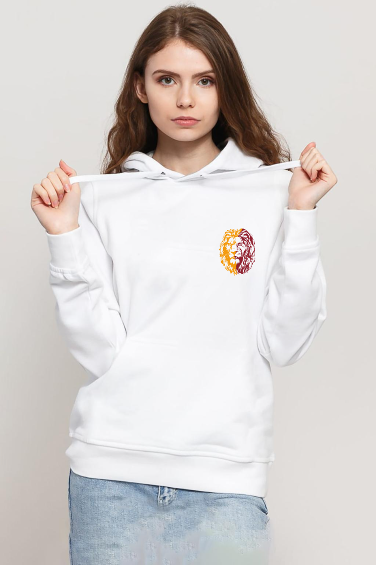 Sarı Kırmızı Aslan Beyaz Kadın 3ip Kapşonlu Sweatshirt