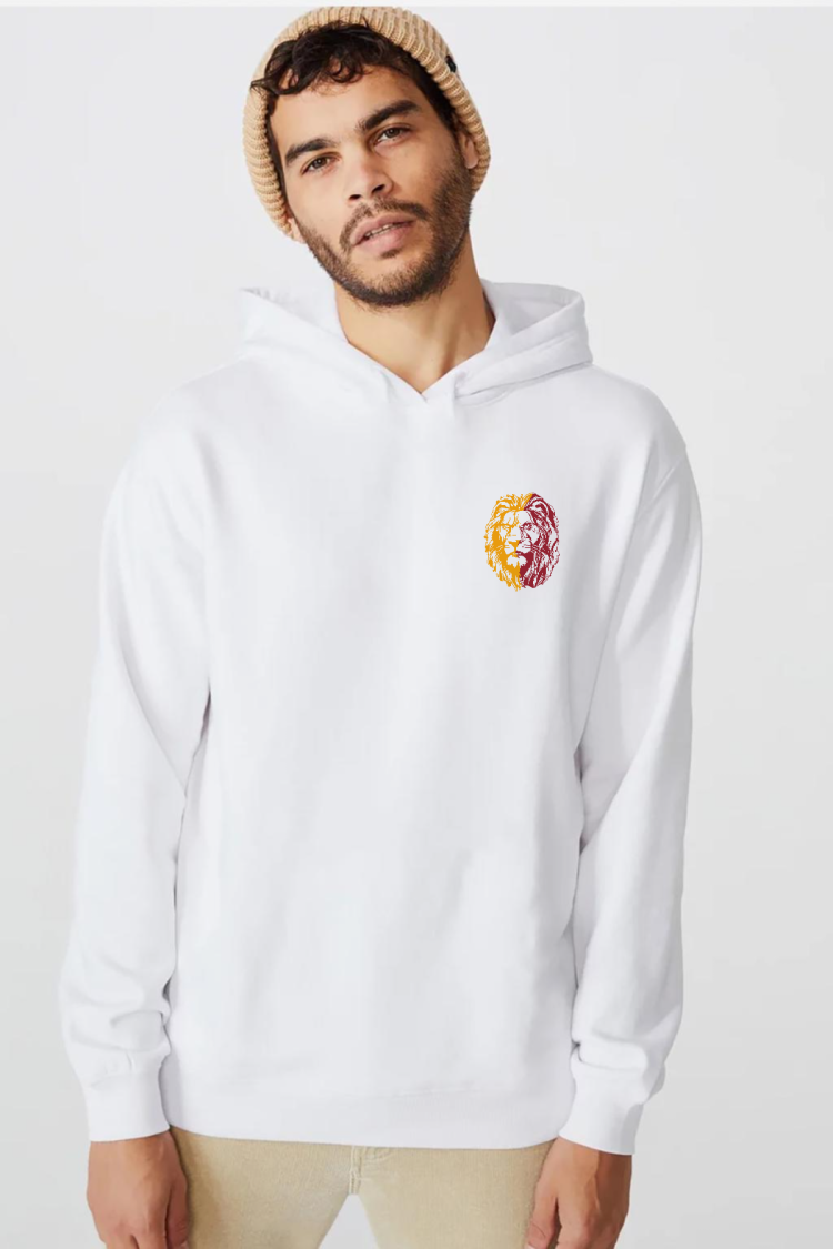 Sarı Kırmızı Aslan Beyaz Erkek 3ip Kapşonlu  Sweatshirt