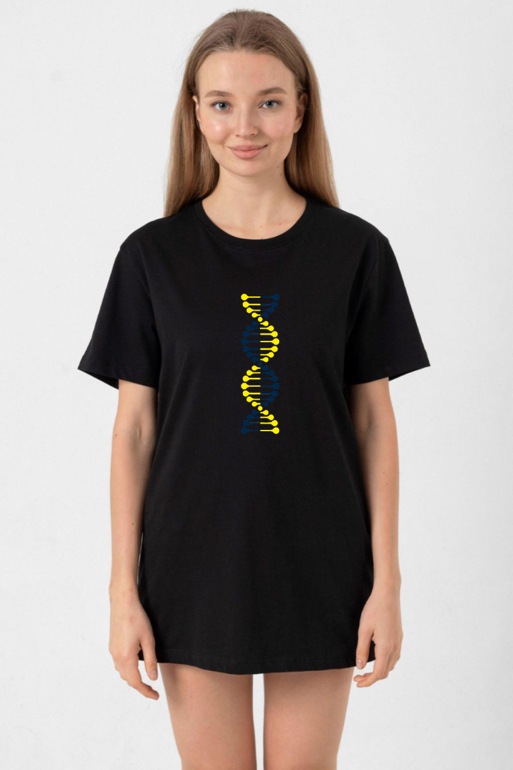 Sarı Lacivert Dna Siyah Kadın Oversize Tshirt