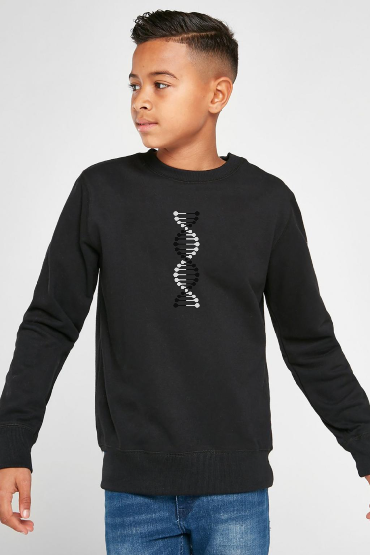 Siyah Beyaz Dna Siyah Çocuk 2ip Sweatshirt