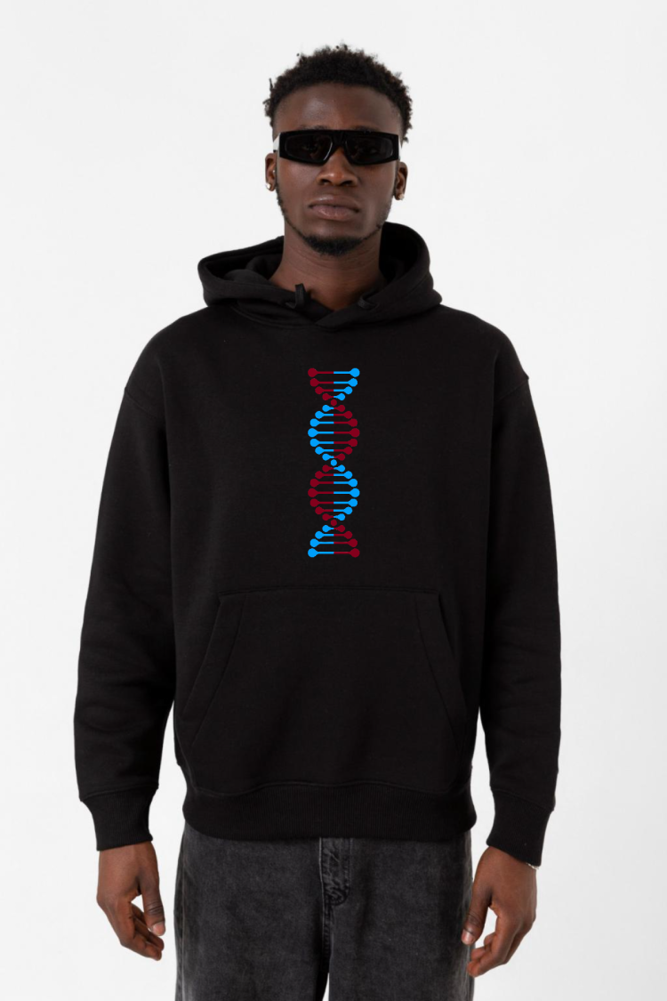 Bordo Mavi Dna Siyah Erkek 3ip Kapşonlu Sweatshirt