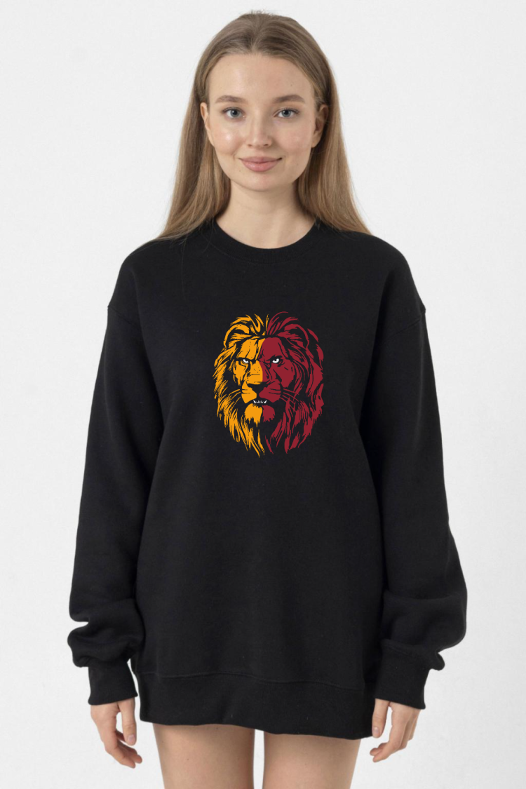 Sarı Kırmızı Aslan Siyah Kadın 2ip Sweatshirt