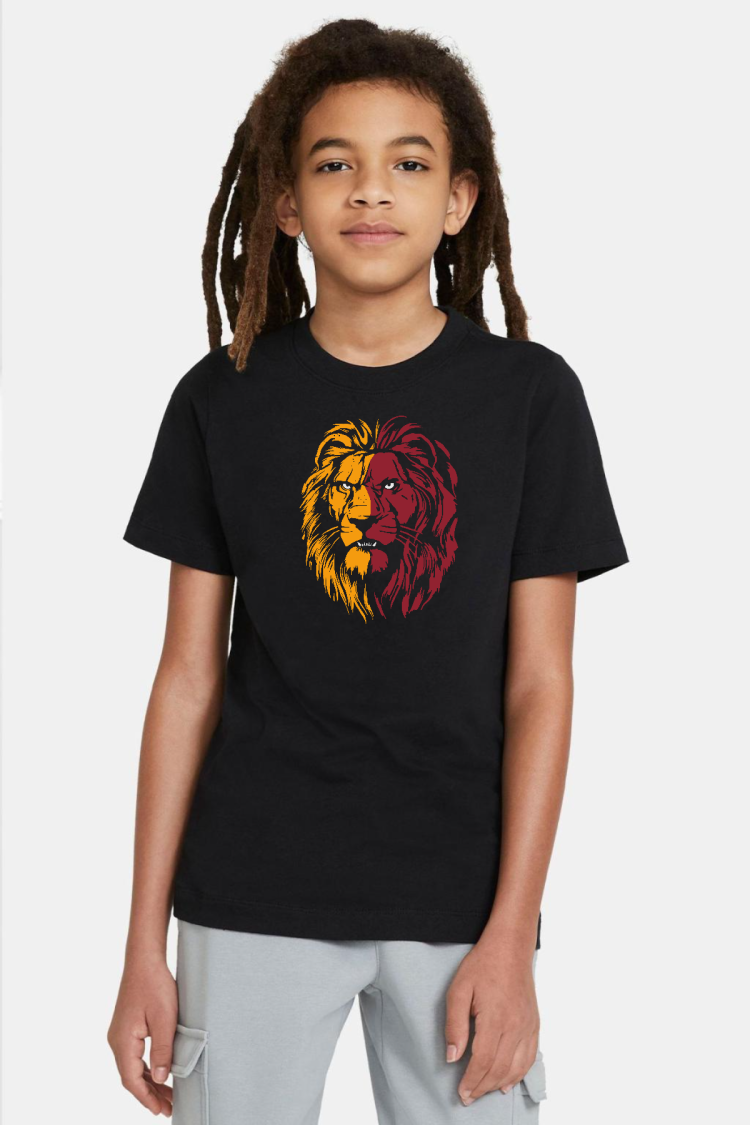 Sarı Kırmızı Aslan Siyah Çocuk Tshirt