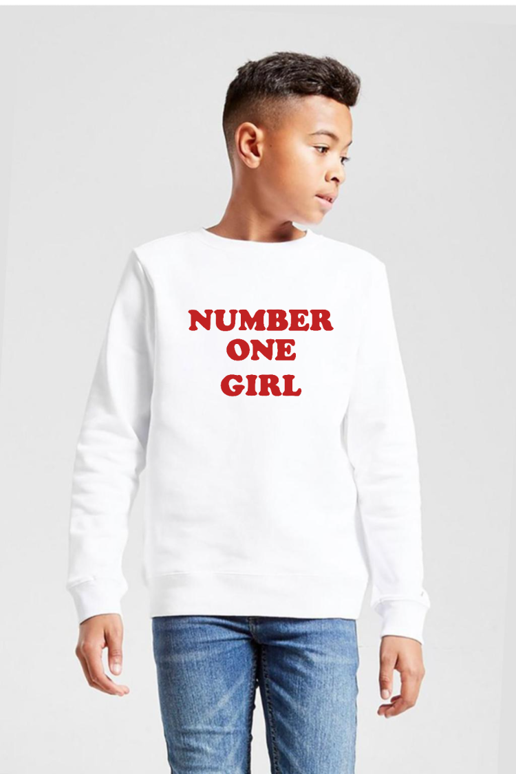 Rose Number One Girl Beyaz Çocuk 2ip Sweatshirt