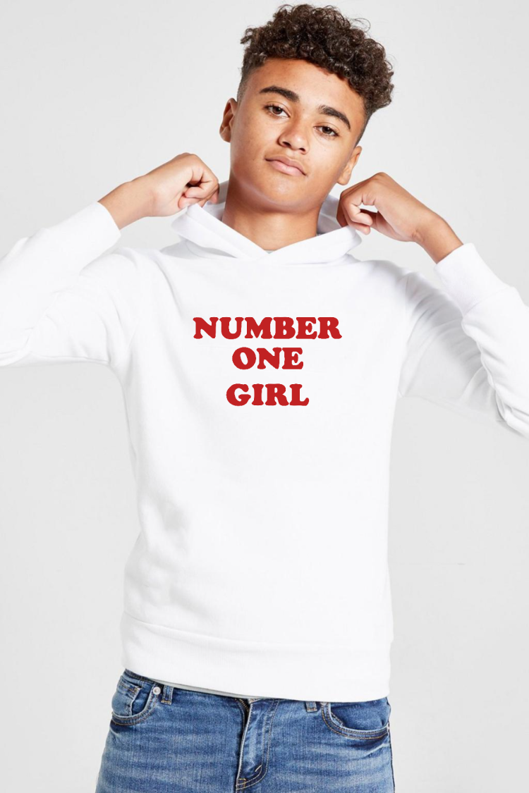 Rose Number One Girl Beyaz Çocuk 3ip Kapşonlu  Sweatshirt