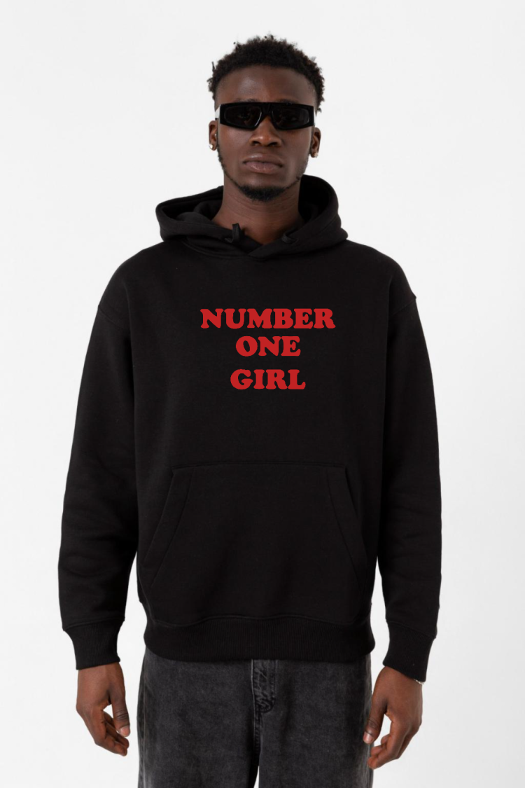 Rose Number One Girl Siyah Erkek 3ip Kapşonlu Sweatshirt