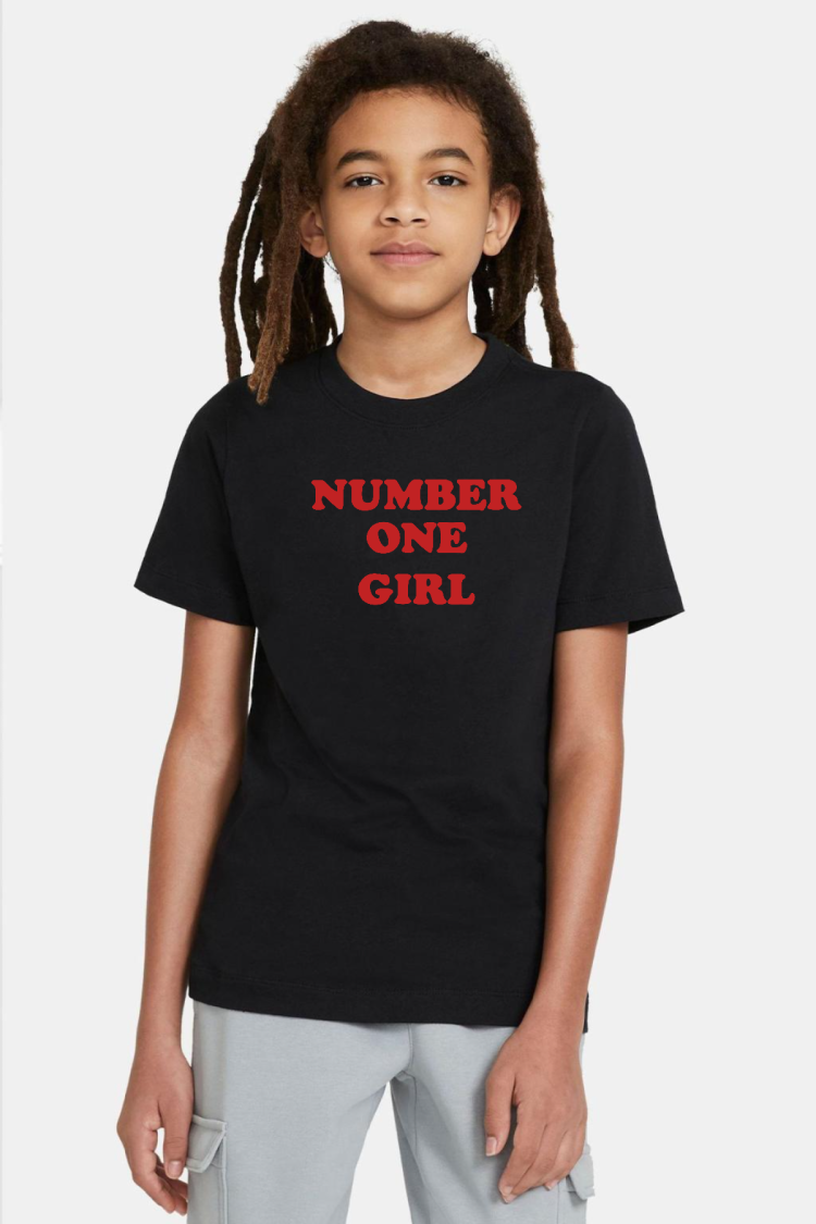 Rose Number One Girl Siyah Çocuk Tshirt