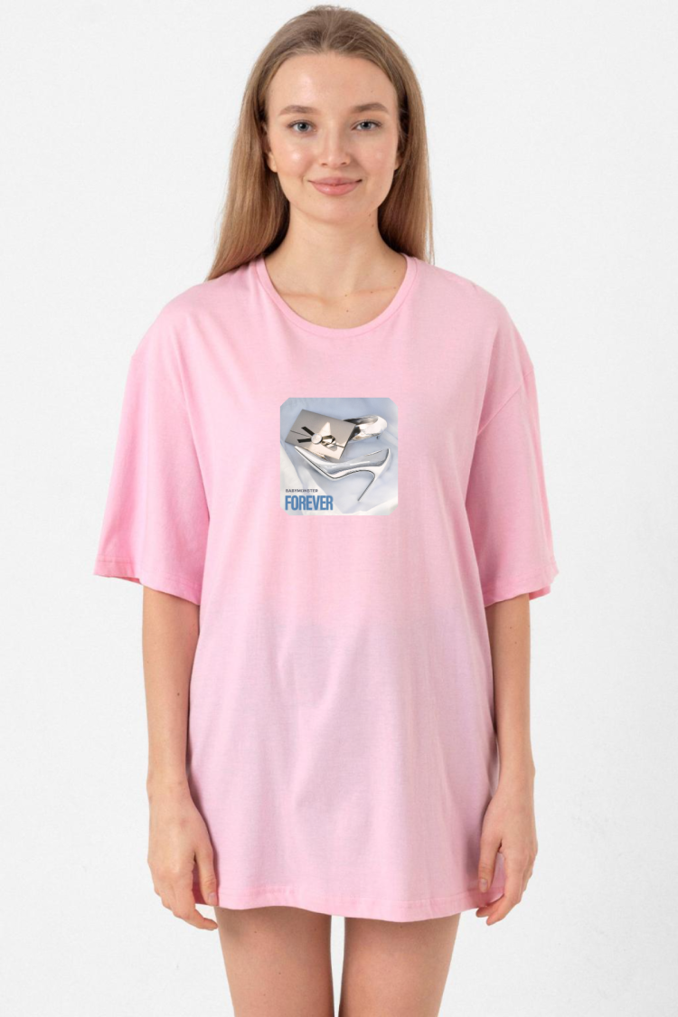 Babymonster Forever Pembe Kadın Oversize Tshirt