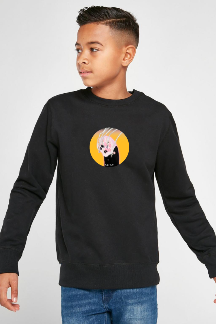 Meovv Meow Siyah Çocuk 2ip Sweatshirt