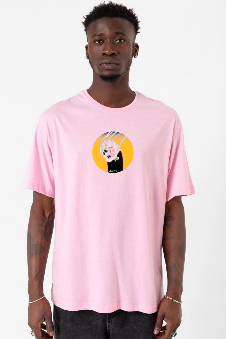 Meovv Meow Pembe Erkek Oversize Tshirt