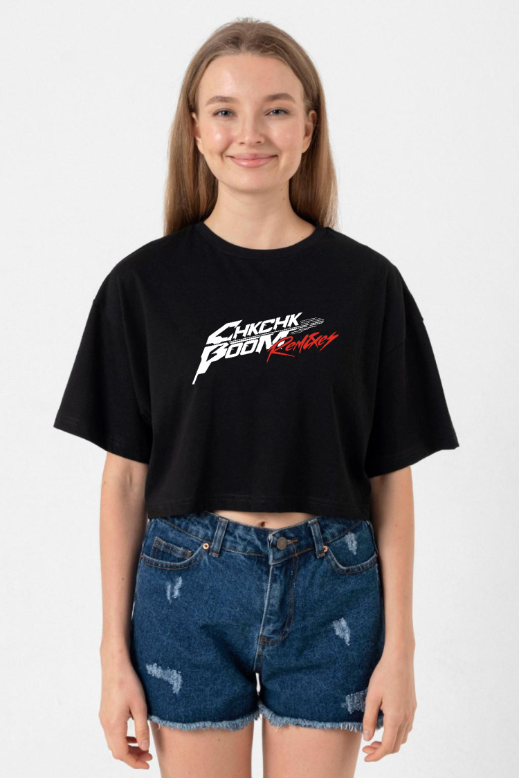 Stray Kids Chk Chk Boom Siyah Kadın Crop Tshirt