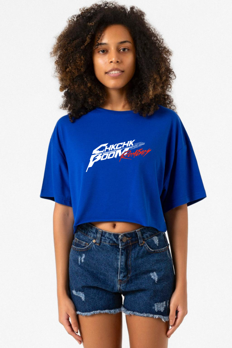 Stray Kids Chk Chk Boom Mavi Kadın Crop Tshirt