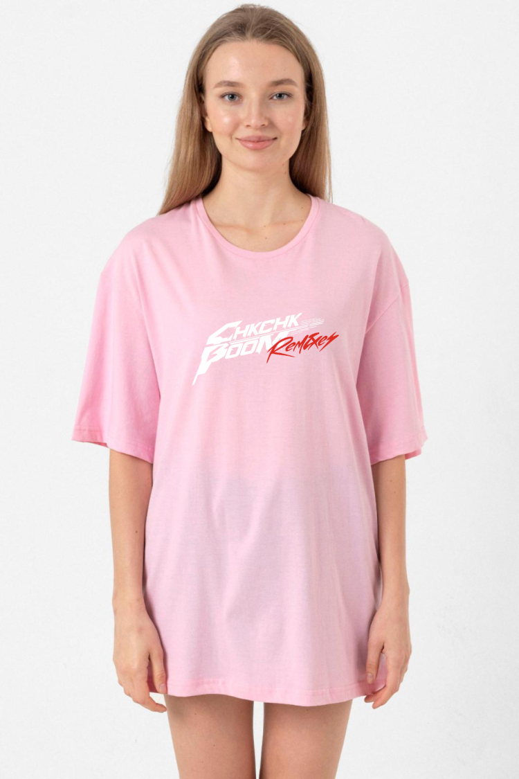 Stray Kids Chk Chk Boom Pembe Kadın Oversize Tshirt