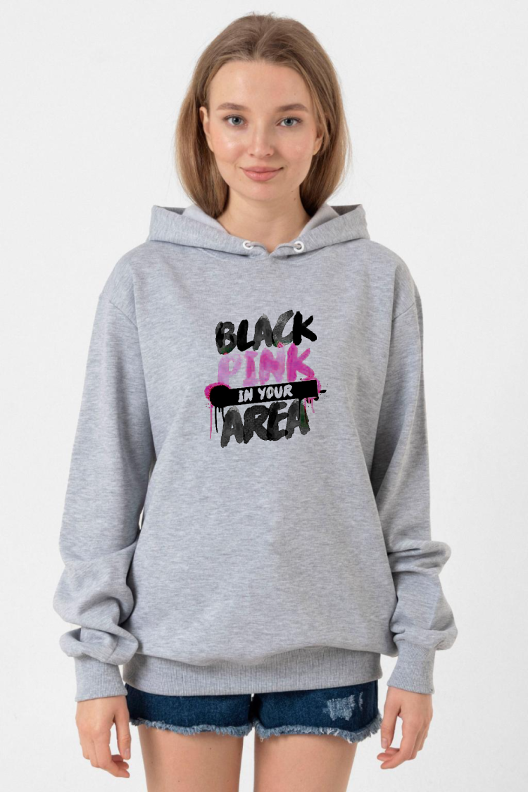 Black Pink In Your Area Grimelanj Kadın 3ip Kapşonlu Sweatshirt