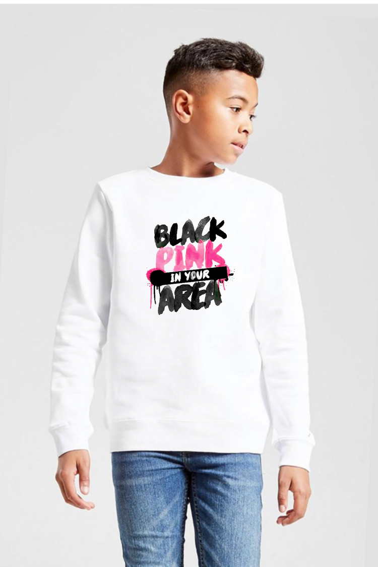 Black Pink In Your Area Beyaz Çocuk 2ip Sweatshirt