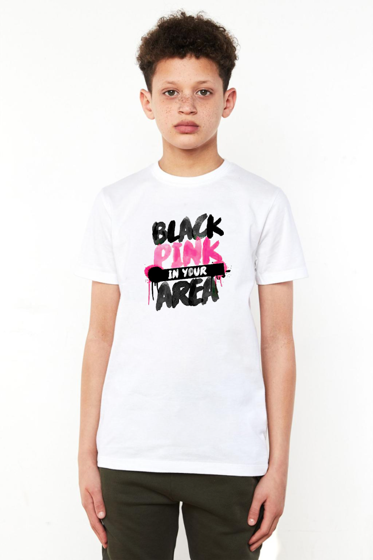 Black Pink In Your Area Beyaz Çocuk Bisikletyaka Tshirt