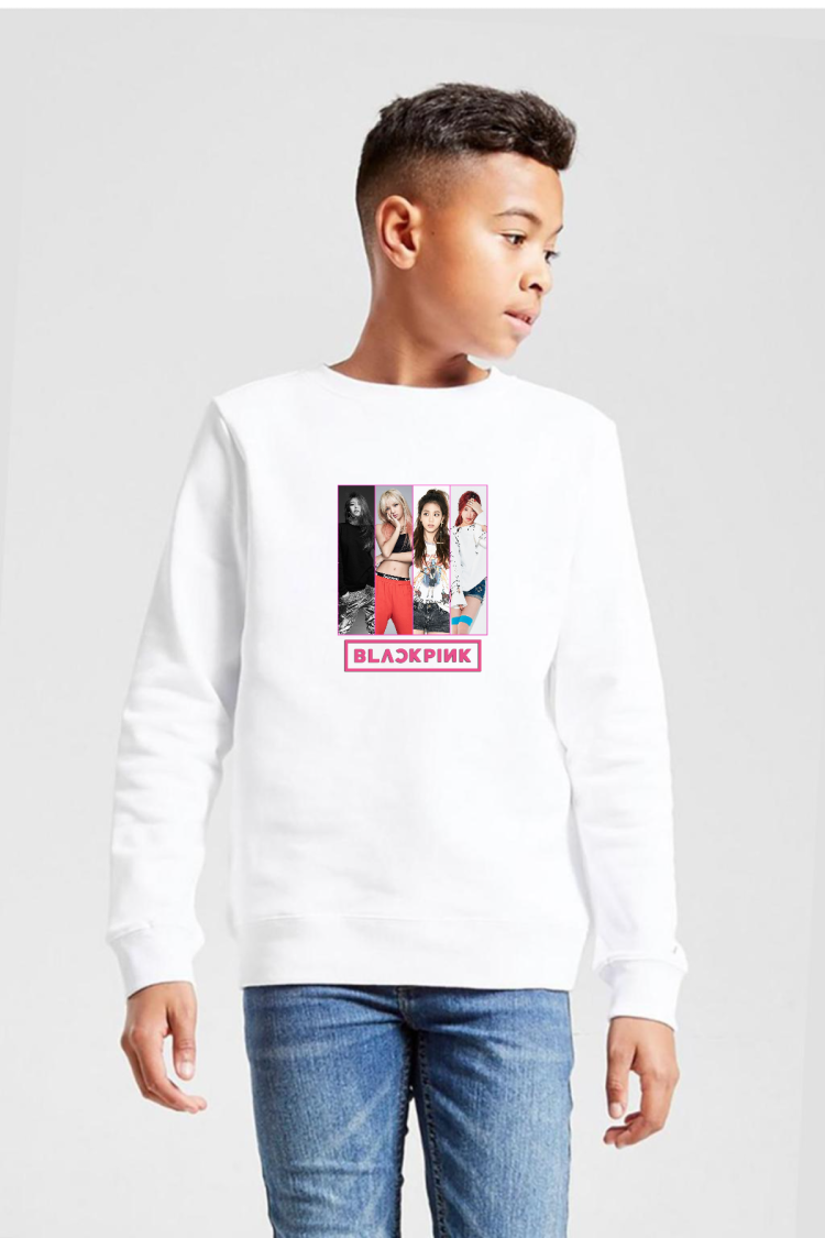 Black Pink Band Beyaz Çocuk 2ip Sweatshirt