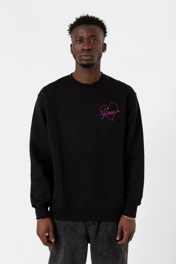 Blackpink Jisoo Signature Siyah Erkek 2ip Sweatshirt