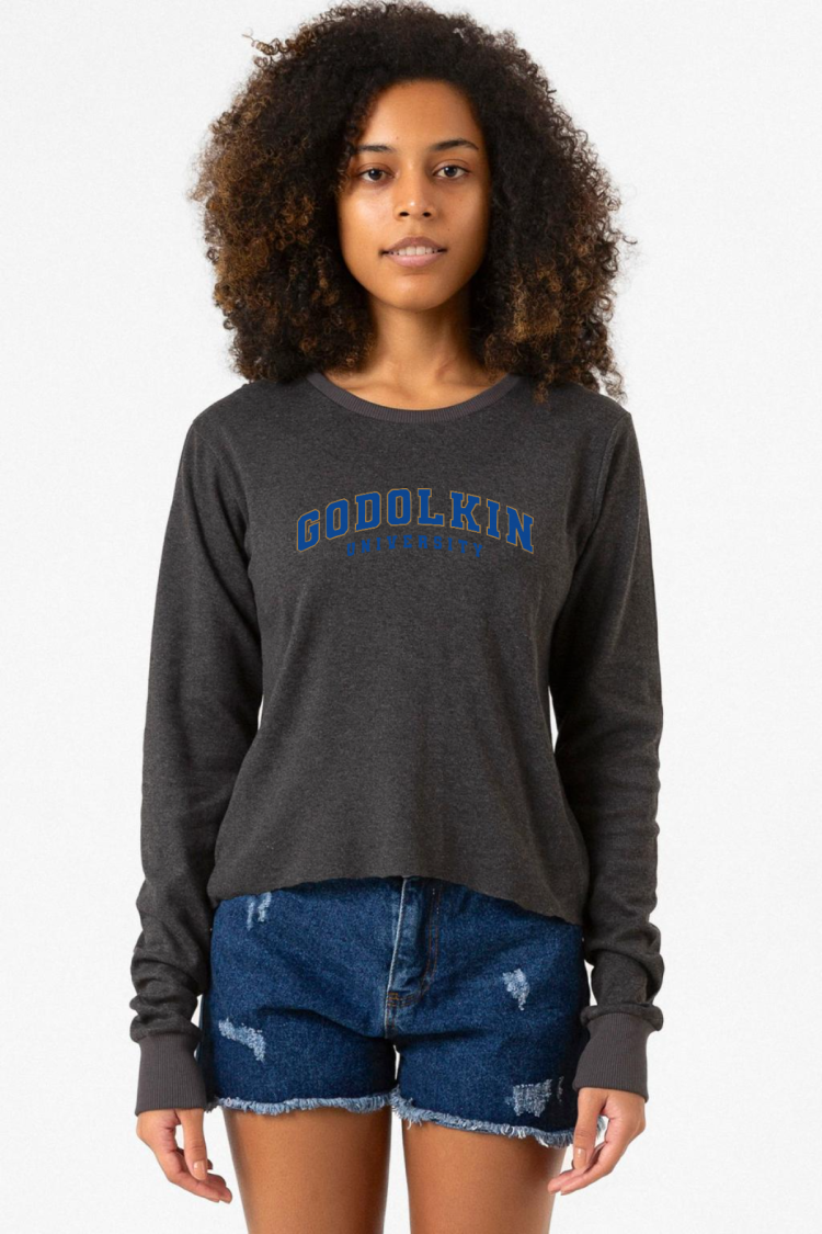 Gen V Godolkin University Letter Füme Ekstra Uzunkol Sweatshirt