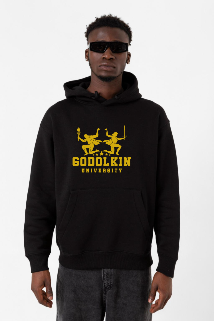 Gen V Godolkin University Logo Siyah Erkek 3ip Kapşonlu Sweatshirt