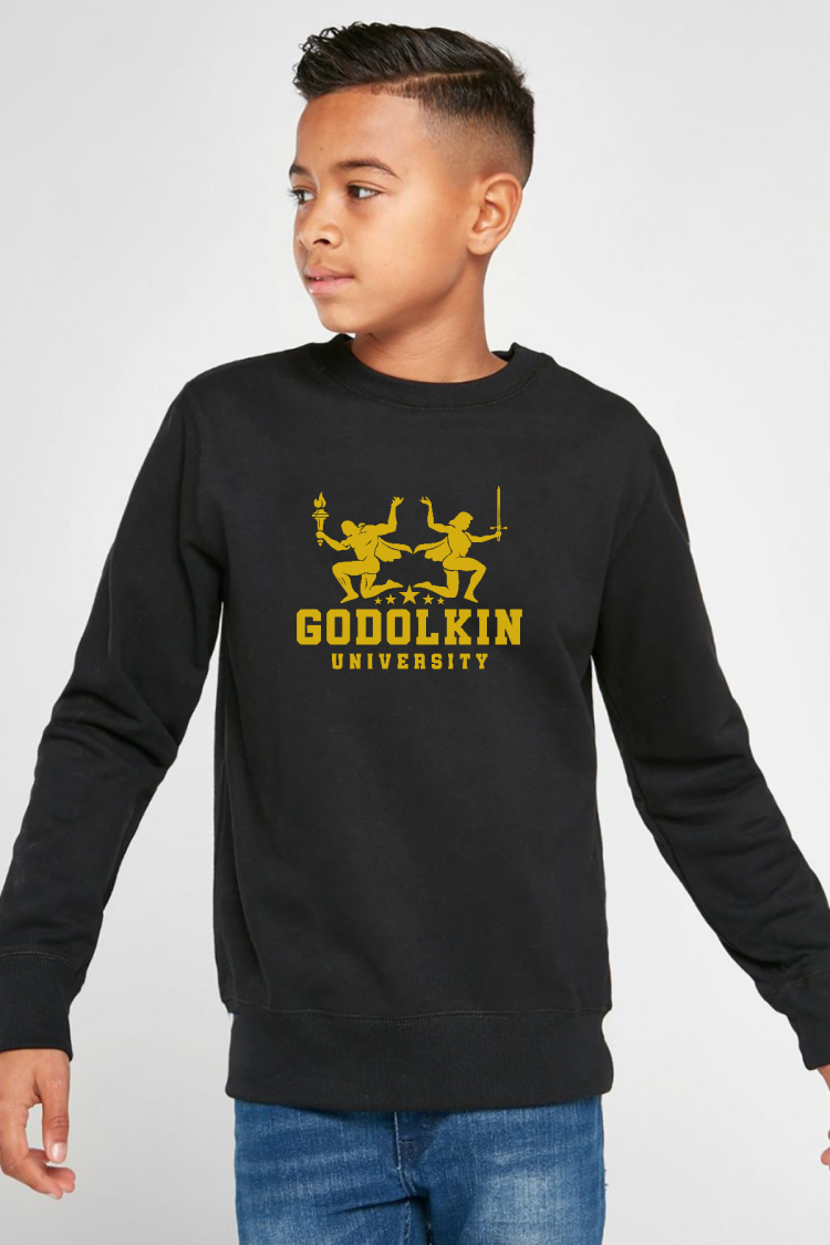 Gen V Godolkin University Logo Siyah Çocuk 2ip Sweatshirt