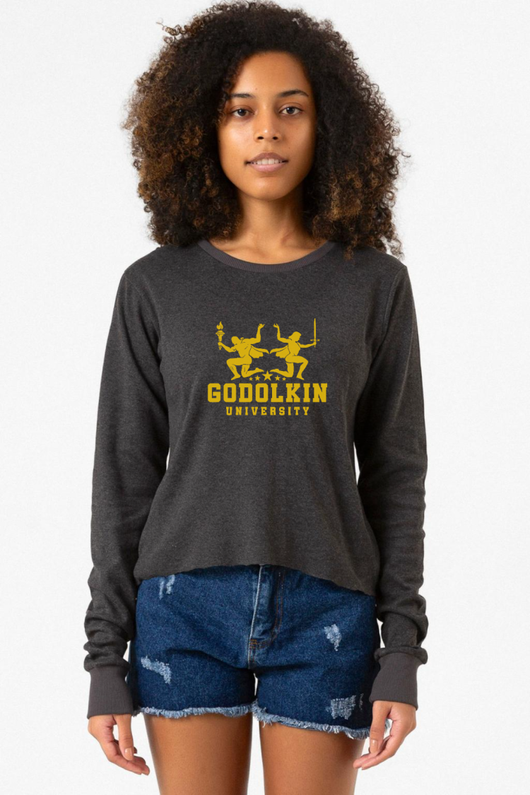 Gen V Godolkin University Logo Füme Ekstra Uzunkol Sweatshirt