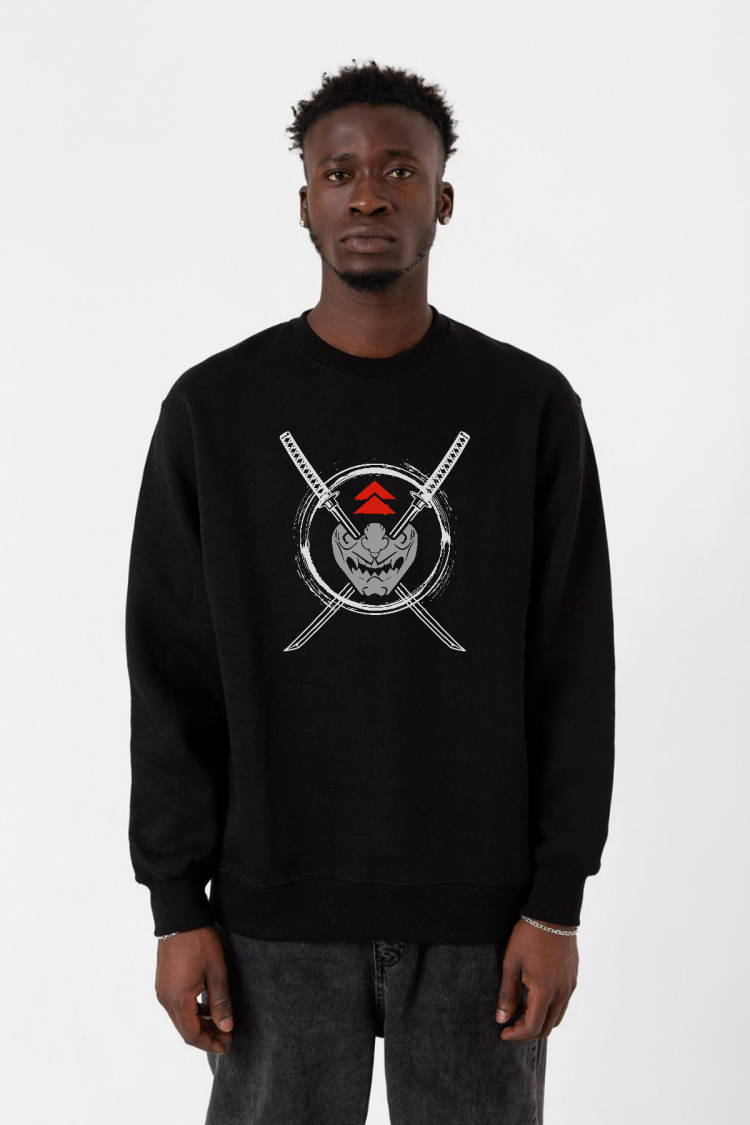 Ghost Of Tsushima Samurai Mask Siyah Erkek 2ip Sweatshirt