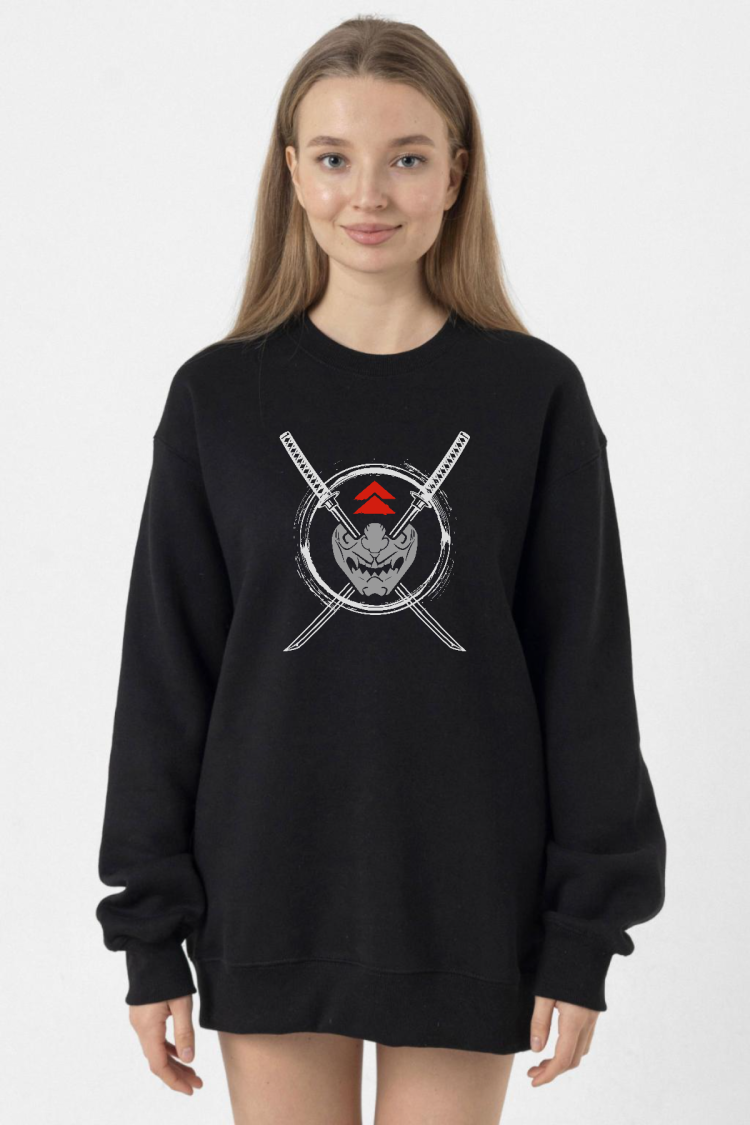 Ghost Of Tsushima Samurai Mask Siyah Kadın 2ip Sweatshirt