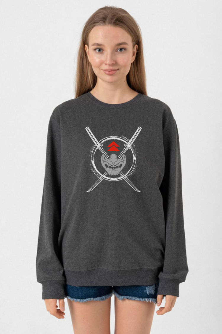 Ghost Of Tsushima Samurai Mask Füme Kadın 2ip Sweatshirt