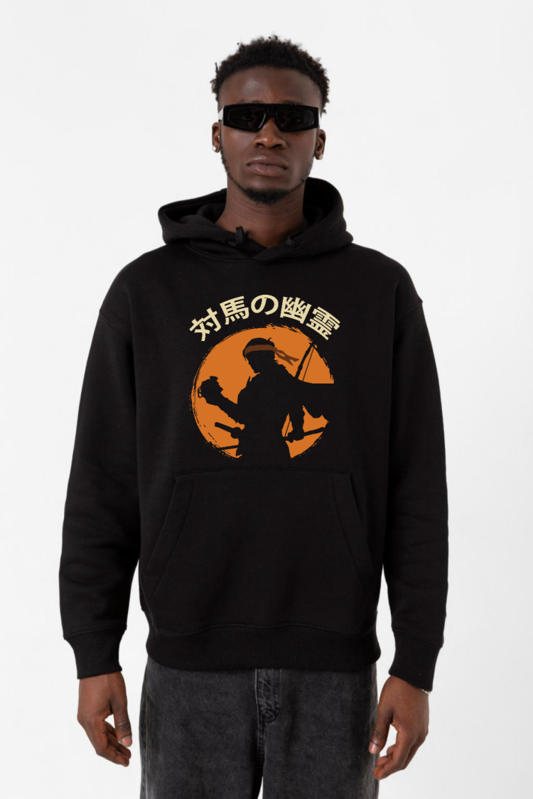 Ghost Of Tsushima The Island Japanese Siyah Erkek 3ip Kapşonlu Sweatshirt